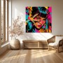 Neon Pop-Art Porträt als Modernes Wandbild und Acrylbild