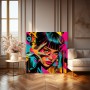 Neon Pop-Art Porträt als Modernes Wandbild und Acrylbild