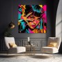 Neon Pop-Art Porträt als Modernes Wandbild und Acrylbild
