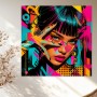 Neon Pop-Art Porträt als Modernes Wandbild und Acrylbild