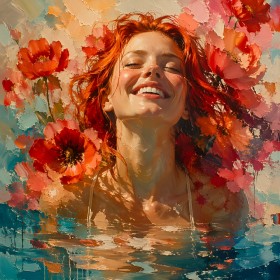 Sommerblüte im Wasser – Wandbild als Gallery Leinwand