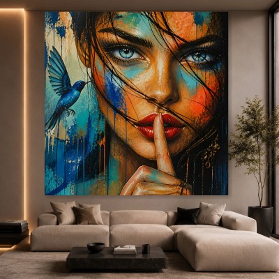 Geheimnisvolle Augen – Wandbild als Fine Art Print