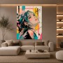 Neon Life Porträt – Modernes Wandbild als Gallery Leinwand