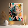 Neon Life Porträt – Modernes Wandbild als Gallery Leinwand