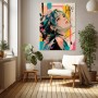 Neon Life Porträt – Modernes Wandbild als Gallery Leinwand