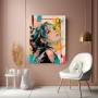 Neon Life Porträt – Modernes Wandbild als Gallery Leinwand