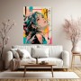 Neon Life Porträt – Modernes Wandbild als Gallery Leinwand