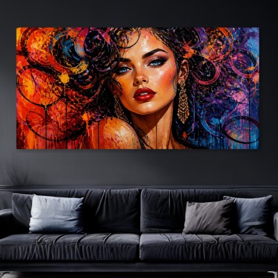 Farbintensives Porträt – Modernes Wandbild als Acrylglasbild