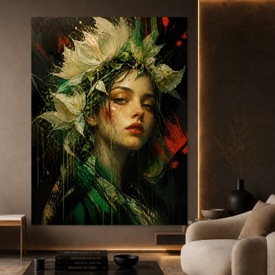 Florale Muse – Wandbild auf Gallery Leinwand