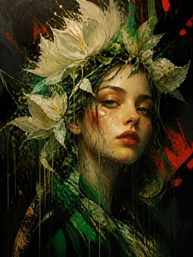 Florale Muse – Wandbild auf Gallery Leinwand