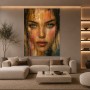 Goldene Intensität – Modernes Wandbild als Gallery Leinwand