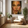 Goldene Intensität – Modernes Wandbild als Gallery Leinwand