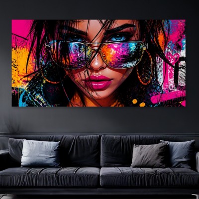 Neon Diva Wandbild als Gallery Leinwand