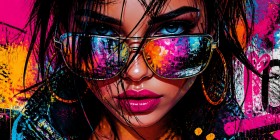 Neon Diva Wandbild als Gallery Leinwand