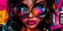 Neon Diva Wandbild als Gallery Leinwand