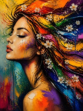 Farbenwind der Blüten – Leinwand & Wandbild