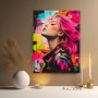 Neon Punk Porträt – Modernes Wandbild als Acrylglasbild