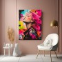 Neon Punk Porträt – Modernes Wandbild als Acrylglasbild