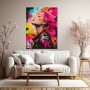 Neon Punk Porträt – Modernes Wandbild als Acrylglasbild