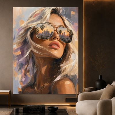 City Glow Modernes Wandbild als Acrylglasbild