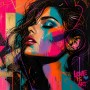 Pop-Art Porträt Love is Art – Modernes Wandbild als Gallery Leinwand