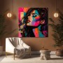 Pop-Art Porträt Love is Art – Modernes Wandbild als Gallery Leinwand