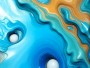 Türkise Strömungen – Abstraktes Wandbild auf Gallery Leinwand