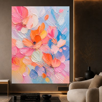 Blütenpoesie in Pastell – Leinwand & Acrylbild