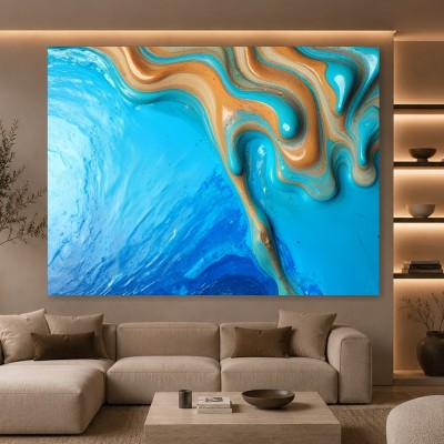 Türkise Küstenströme – Modernes Wandbild als Gallery Leinwand