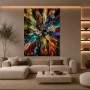 Edelstein-Explosion in Gold und Türkis – Leinwandbild als Acrylglasbild