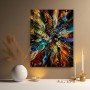 Edelstein-Explosion in Gold und Türkis – Leinwandbild als Acrylglasbild
