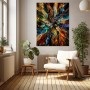 Edelstein-Explosion in Gold und Türkis – Leinwandbild als Acrylglasbild