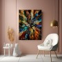 Edelstein-Explosion in Gold und Türkis – Leinwandbild als Acrylglasbild