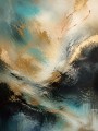 Abstraktes Wandbild „Goldene Strömung“ als Gallery Leinwand