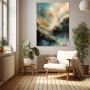 Abstraktes Wandbild „Goldene Strömung“ als Gallery Leinwand