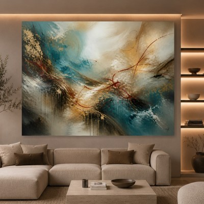 Dynamische Farbwelten – Abstraktes Wandbild als Gallery Leinwand
