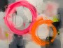 Neon Circles – Abstraktes Wandbild als Gallery Leinwand