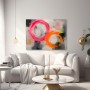 Neon Circles – Abstraktes Wandbild als Gallery Leinwand