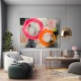 Neon Circles – Abstraktes Wandbild als Gallery Leinwand