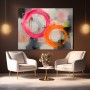 Neon Circles – Abstraktes Wandbild als Gallery Leinwand