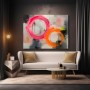 Neon Circles – Abstraktes Wandbild als Gallery Leinwand