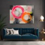 Neon Circles – Abstraktes Wandbild als Gallery Leinwand