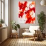 Feuerrote Dynamik – Abstraktes Wandbild als Gallery Leinwand