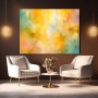 Sonnengold in Türkis – Abstraktes Wandbild als Gallery Leinwand