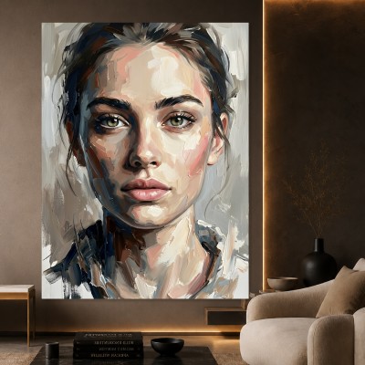 Expressives Porträt – Modernes Wandbild als Leinwandbild