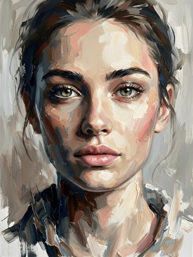 Expressives Porträt – Modernes Wandbild als Leinwandbild