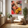 Blauer Blick mit gelber Blüte – Leinwandbild & Acrylbild