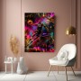 Modernes Wandbild Basketball-Action in Neonfarben als Leinwandbild