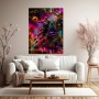 Modernes Wandbild Basketball-Action in Neonfarben als Leinwandbild