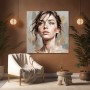 Modernes Wandbild & Gallery Leinwand: Frauenporträt in sanften Nude-Tönen